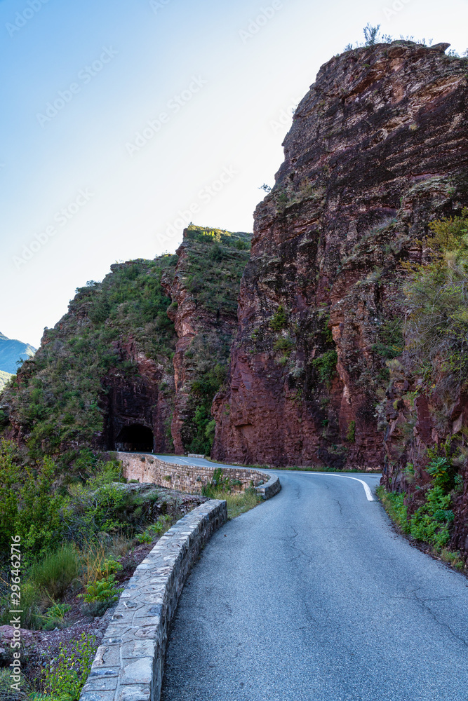 Gorges de Daluis or Chocolate canyon in Provence-Alpes, France.