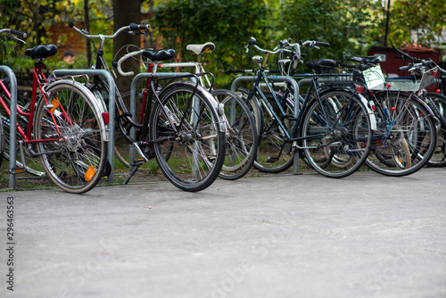 Bicycles parked in bay