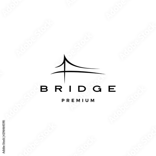 bridge logo vector icon illustration line outline monoline