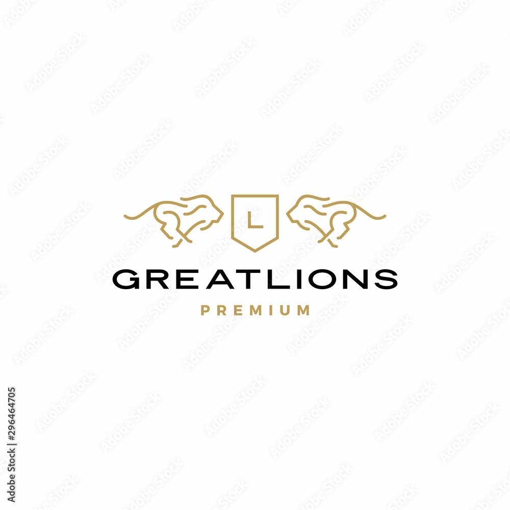 lion coat of arms logo vector icon illustration lion coat of arms logo vector icon illustration