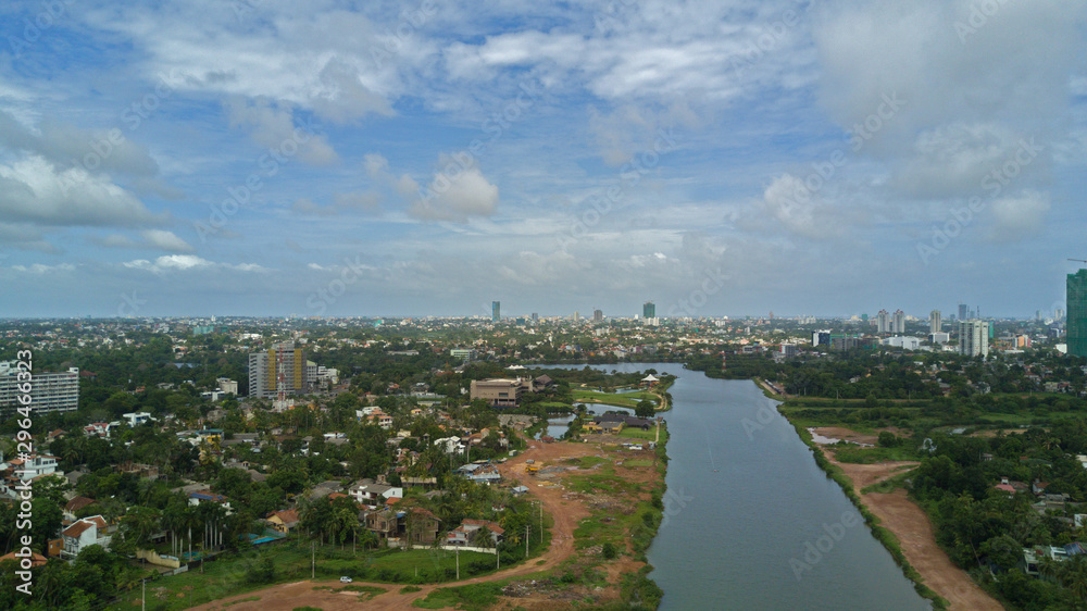 View of the Diyawannawa Lake located in the Capital of Sri Lanka, Sri Jayawardena Pura, Kotte	