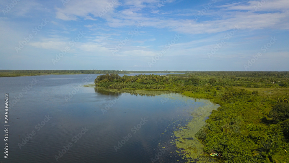 View of the south Bolgoda Lake in Sri Lanka