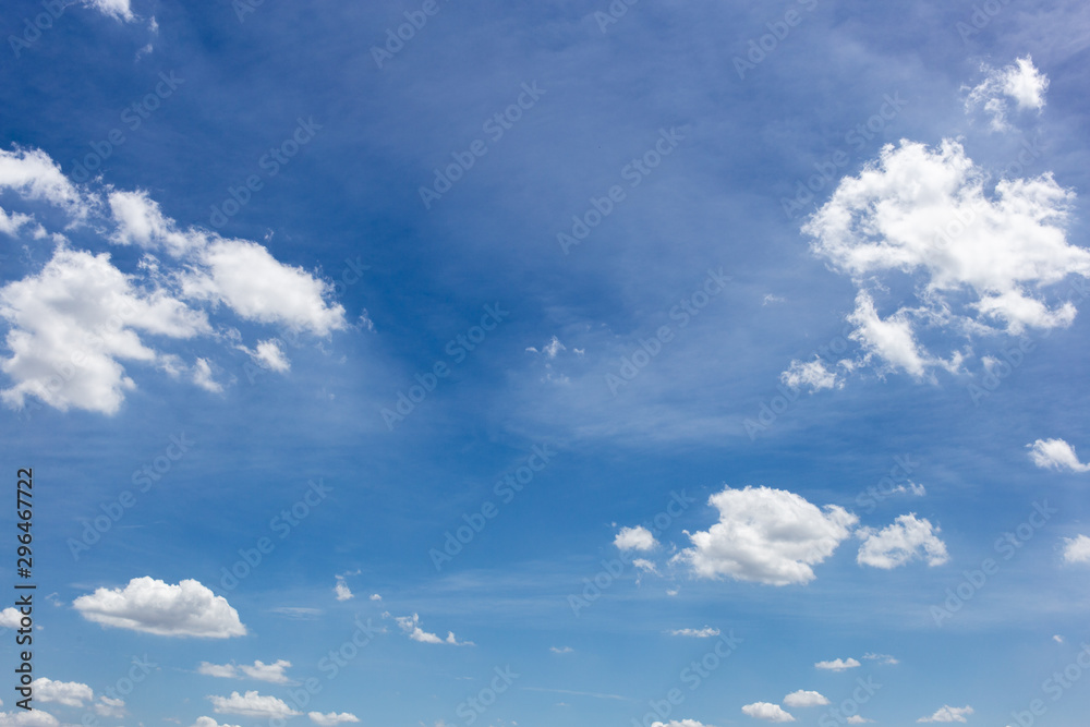 Obraz premium Blue sky background with clouds.