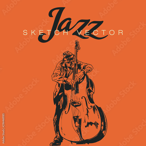 Hand sketch of Jazz Musician. Vector illustration