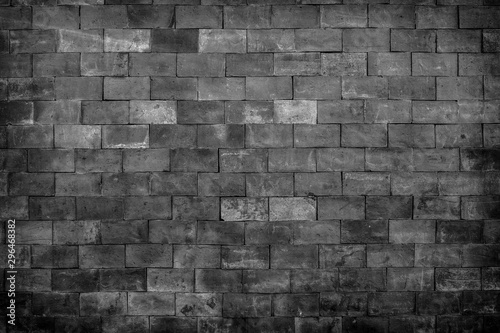 Black and White brick wall texture for background.