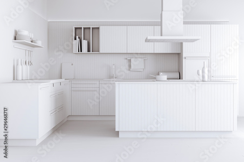 Fototapeta Naklejka Na Ścianę i Meble -  3d render of beautiful kitchen