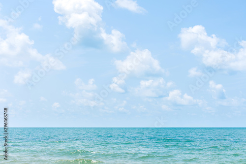 The sea with blue sky and cloud. tranquility and fresh air for relaxing time.