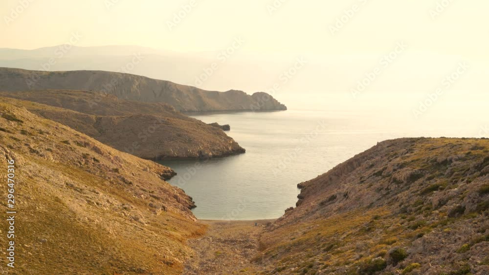 Calm view of hidden beach at Croatia coastal landscape. Calm view of hidden beach at Croatia coastal landscape.