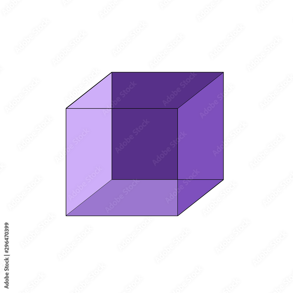 purple cube isolated on white background