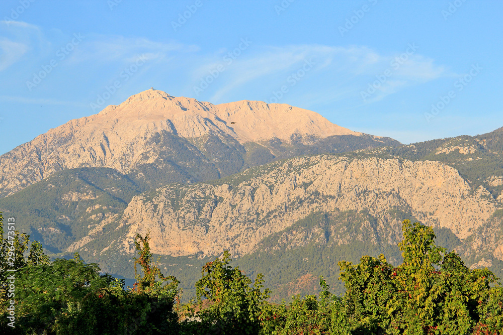 Mount Tahtali in the rays of the morning sun