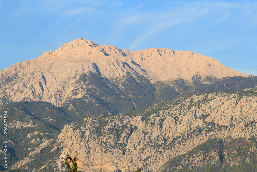 Mount Tahtali in the rays of the morning sun