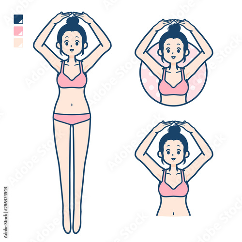 simple underwear woman_circle with arms