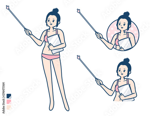 simple underwear woman_pointing stick A