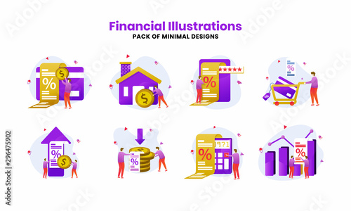 Set of Financial Illustrations - Minimal Designs