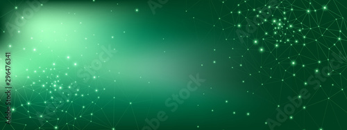 Technology Vector. Big Data Analysis. Green 3d 