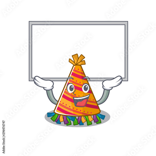 Up board party hat character isolated in cartoon
