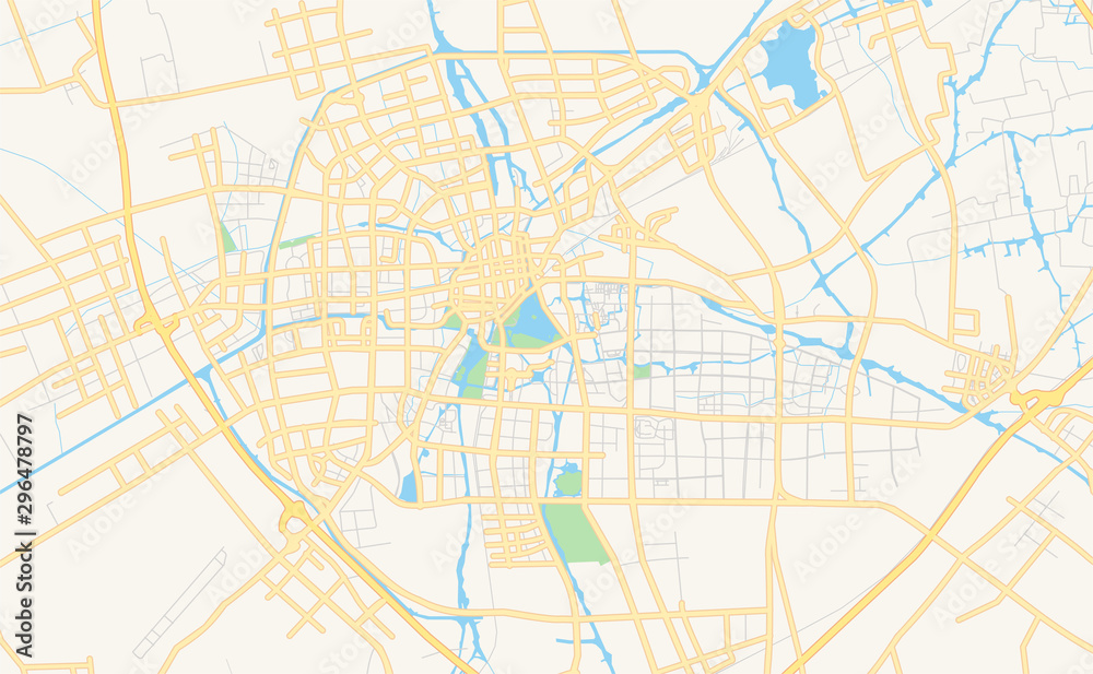 Printable street map of Jiaxing, China