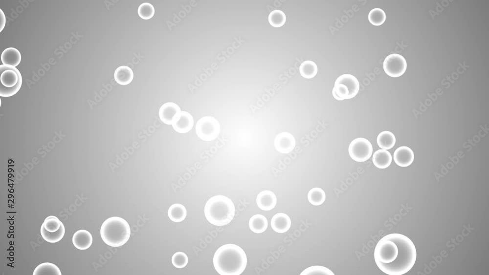 Mineral bubbles with grey background. Bubbles particles rise up Mineral bubbles with grey background. Bubbles particles rise up