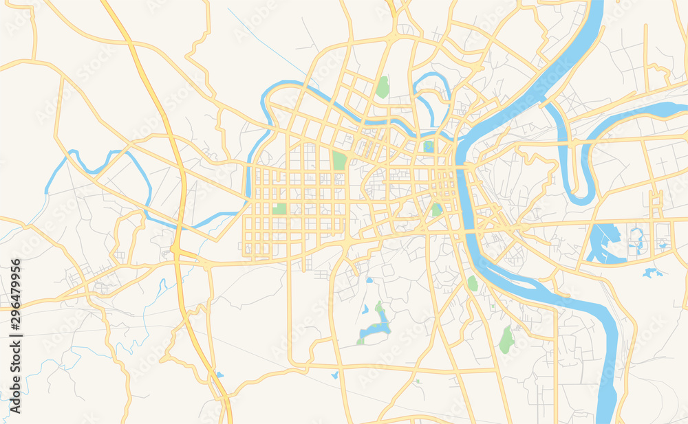 Printable street map of Hengyang, China