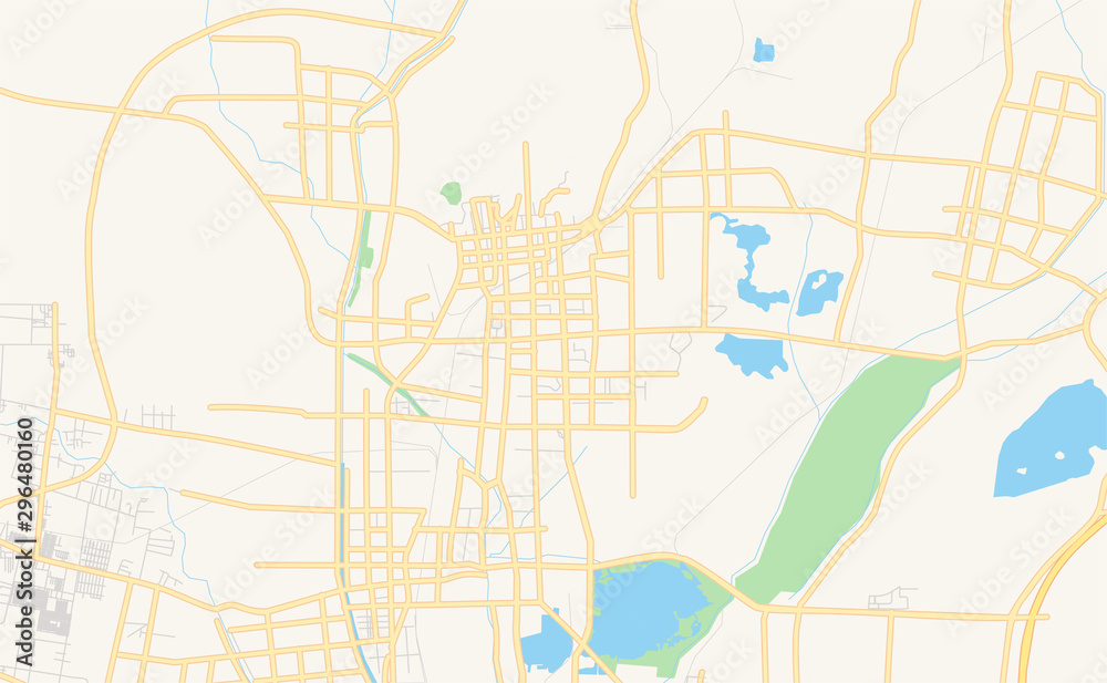Printable street map of Huaibei, China