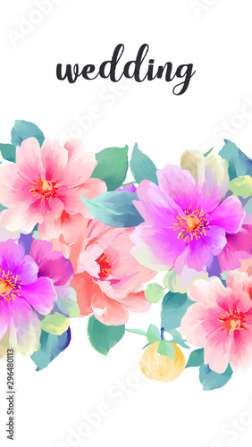 Elegant beautiful watercolor hand painted rose flower
