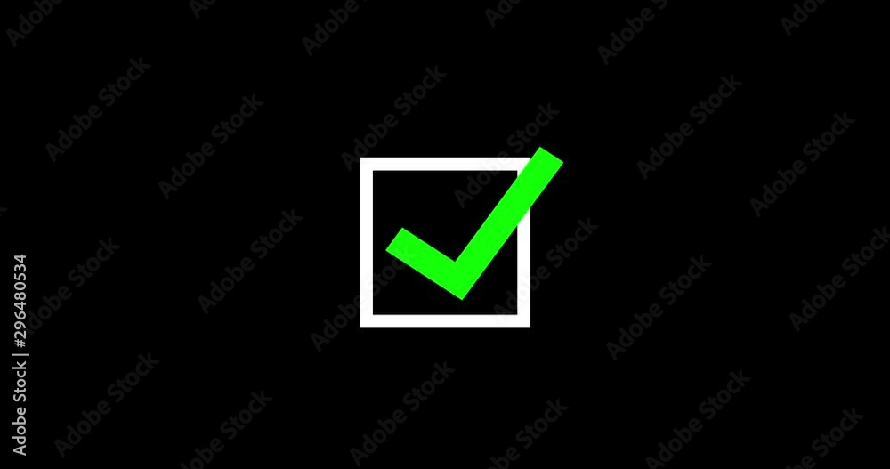 green check mark sign in white square check box on black green check mark sign in white square check box on black