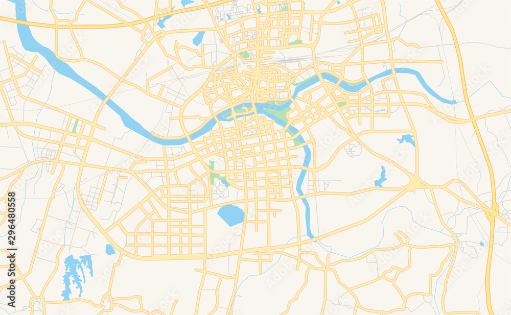 Printable street map of Jinhua, China