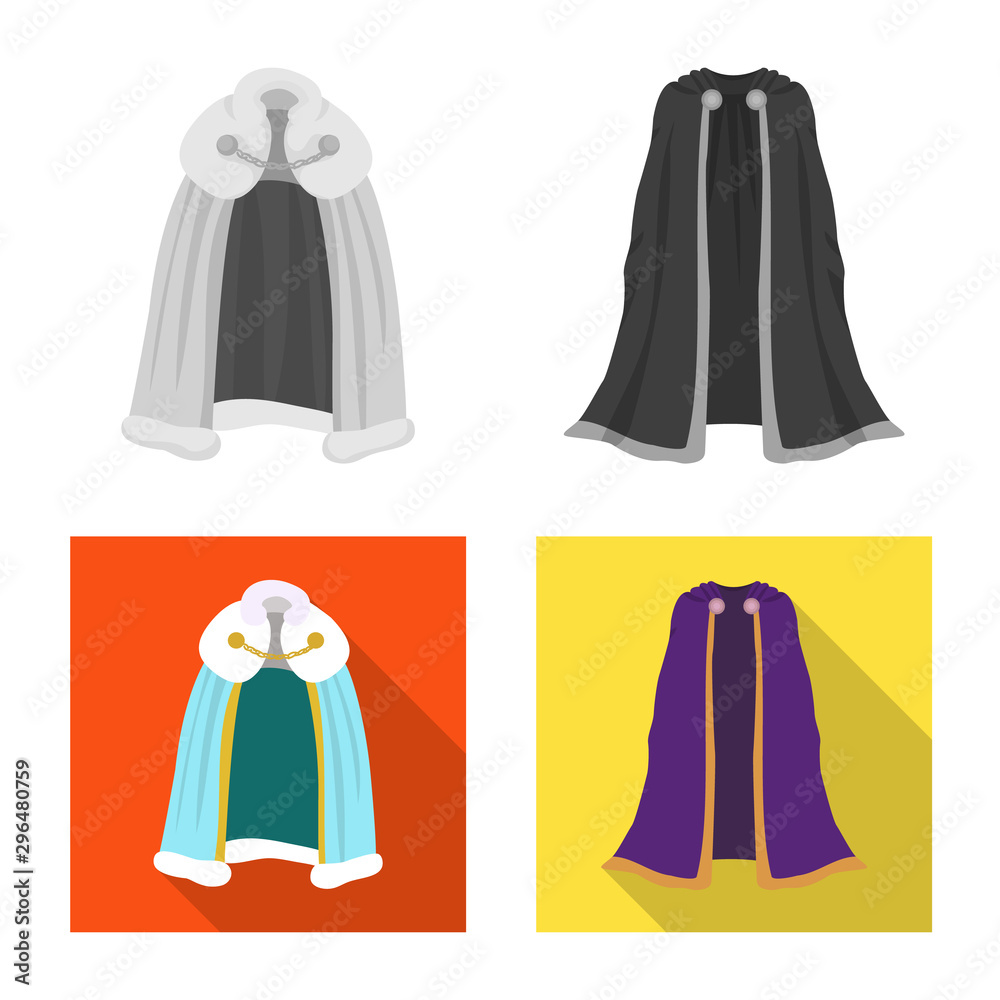 Isolated object of material and clothing sign. Collection of material and garment stock symbol for web. Isolated object of material and clothing sign. Collection of material and garment stock symbol for web.