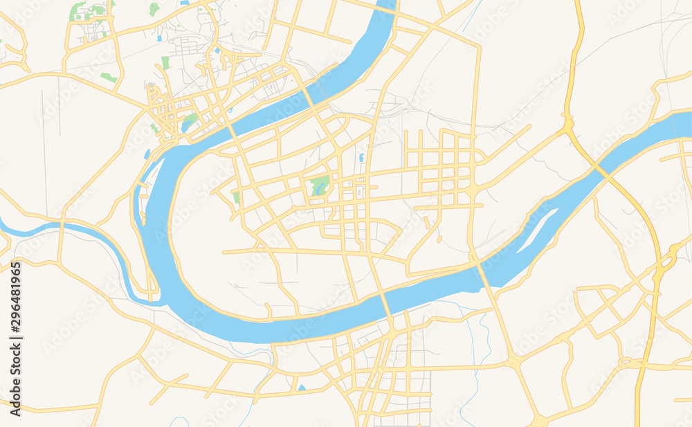 Printable street map of Xiangtan, China