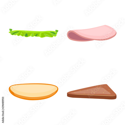 Vector design of sandwich and food icon. Collection of sandwich and burger stock symbol for web.