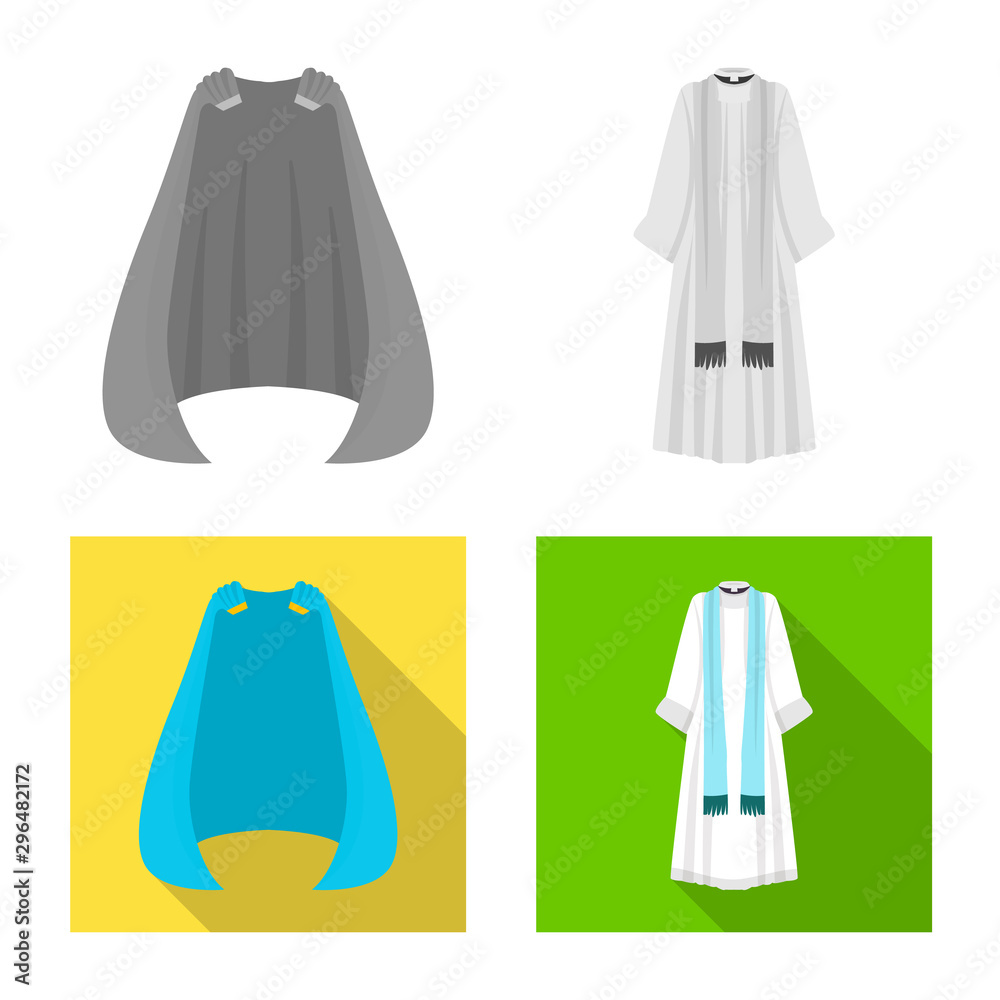 Vector illustration of material and clothing symbol. Set of material and garment stock symbol for web. Vector illustration of material and clothing symbol. Set of material and garment stock symbol for web.