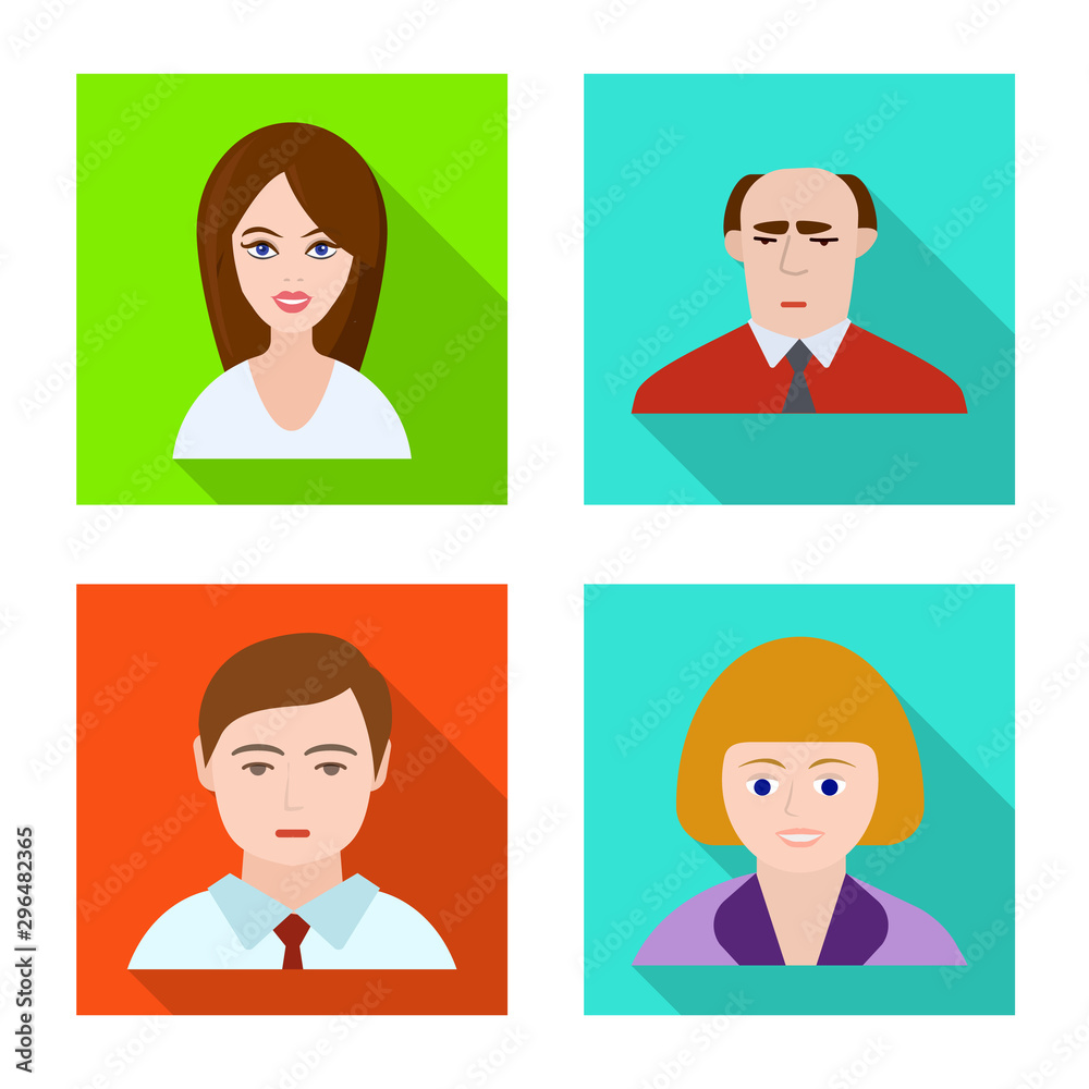 Vector design of avatar and person sign. Collection of avatar and profession stock symbol for web. Vector design of avatar and person sign. Collection of avatar and profession stock symbol for web.