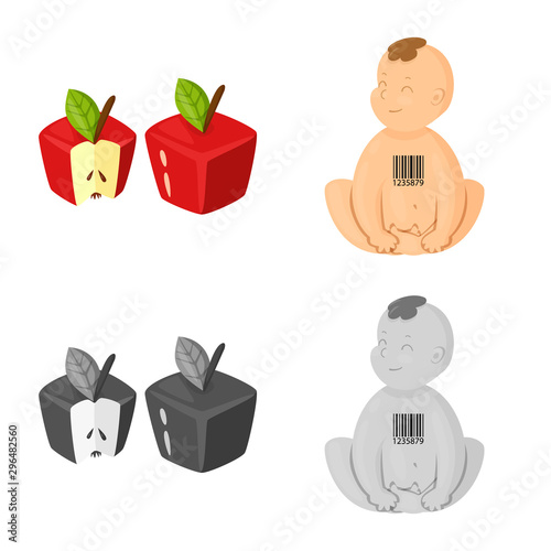 Vector illustration of test and synthetic symbol. Set of test and laboratory stock vector illustration.