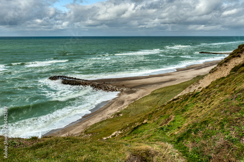 Stormy sea at the cliffs of Bovbjerg photo