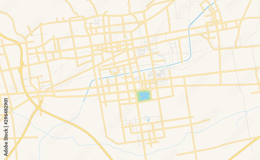 Printable street map of Jiaozuo, China