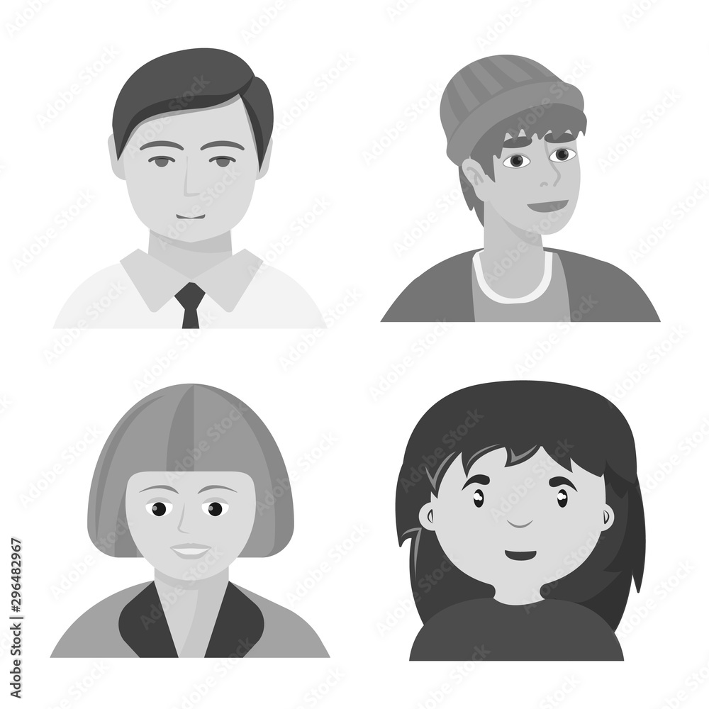 Isolated object of avatar and creative symbol. Collection of avatar and person stock symbol for web. Isolated object of avatar and creative symbol. Collection of avatar and person stock symbol for web.