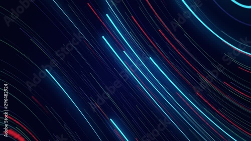 blue neon light abstract visual geometry motion graphic technology digital concept