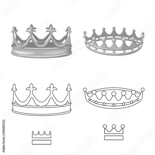 Fototapeta Naklejka Na Ścianę i Meble -  Isolated object of medieval and nobility symbol. Collection of medieval and monarchy vector icon for stock.