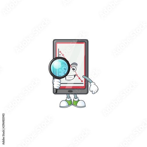 Detective down chart vertical tablet for analysis.