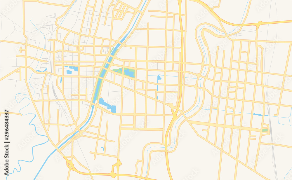 Printable street map of Dezhou, China