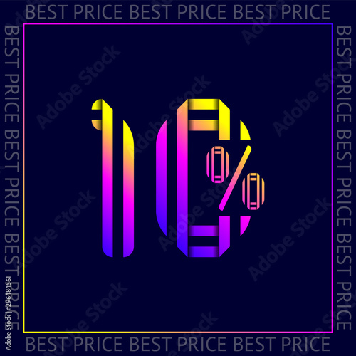 Discount 10 percent OFF Sale, abstract trendy template best price vector sign, web sticker
