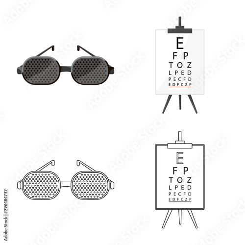 Vector design of correction and eyesight symbol. Set of correction and care stock vector illustration.