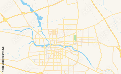 Printable street map of Zhoukou, China