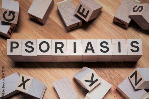 Psoriasis Word In Wooden Cube