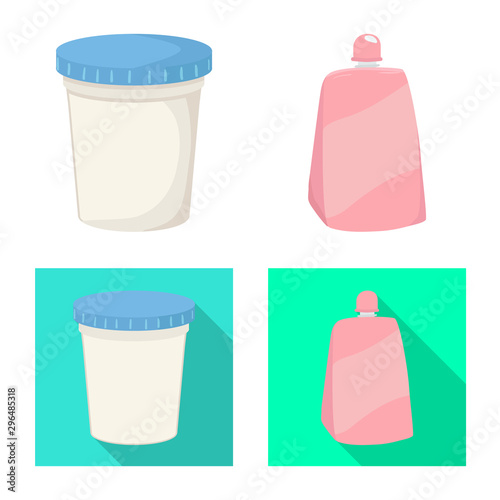Vector design of organic and lactose icon. Collection of organic and farm vector icon for stock.