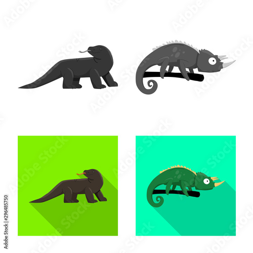 Isolated object of tail and fauna sign. Collection of tail and environment vector icon for stock.