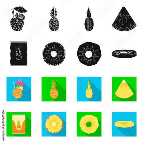 Vector design of nutrition and dietary logo. Set of nutrition and refreshment vector icon for stock.