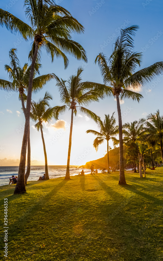 sunset on the beach of Grand’Anse, Réunion Island sunset on the beach of Grand’Anse, Réunion Island