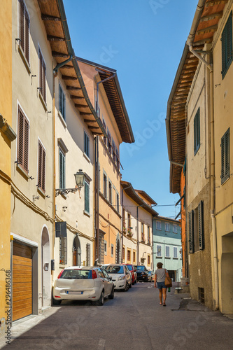Montopoli in Val d'Arno narrow street architecture. Tuscany, Itaky. © Panama