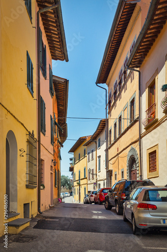 Montopoli in Val d'Arno narrow street architecture. Tuscany, Itaky. © Panama